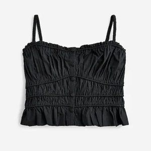 J. Crew Cinched-waist cotton poplin tank top, cropped tank medium NWOT